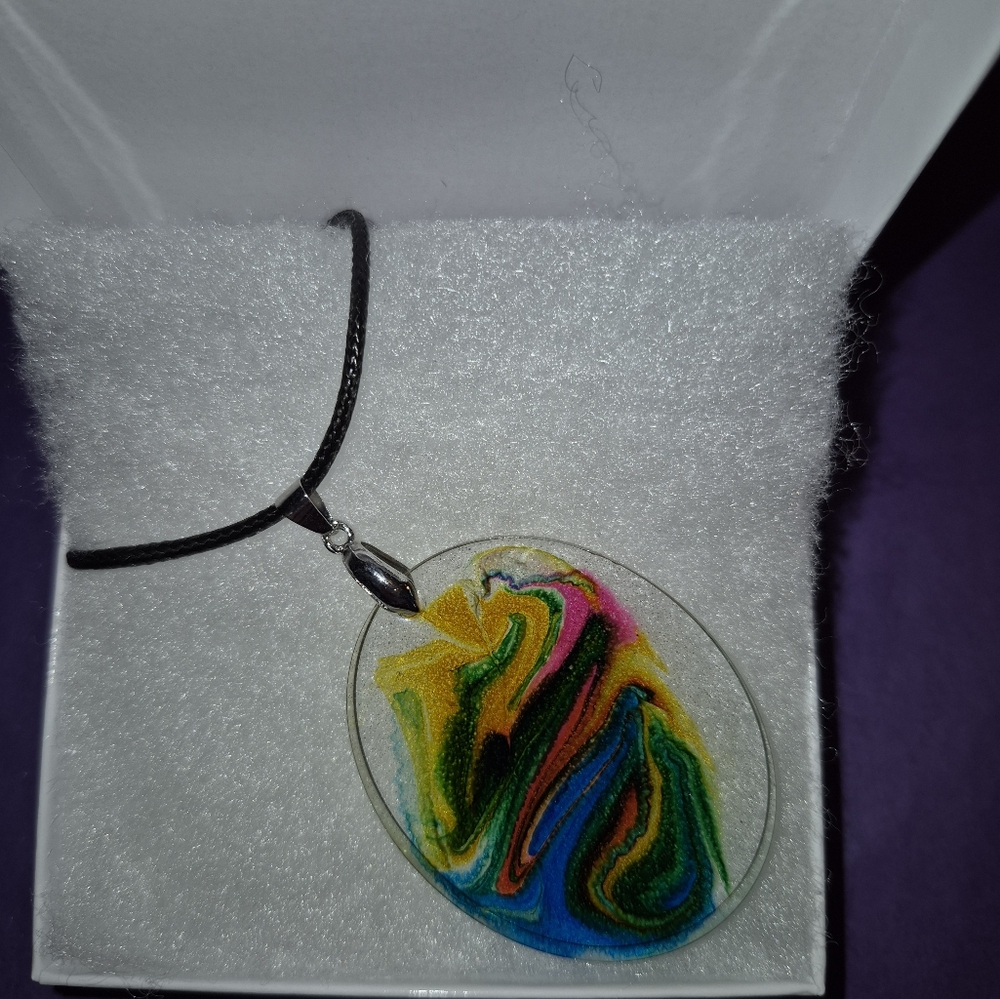 Multicolor Swirl Pendant Necklace